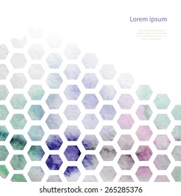 Vector abstract geometrical watercolor background.
