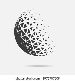 Vector abstract geometry design element. Modern halftone geometric symbol. Logotype design template with halftone transition effect.