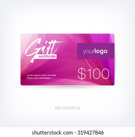 Vector abstract gift card design template with smooth abstract background