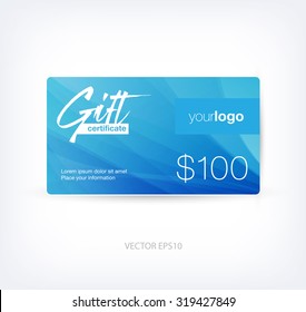 Vector abstract gift card design template with smooth abstract background