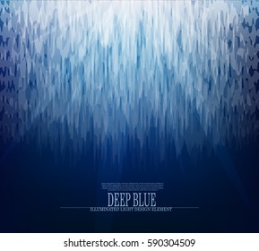 Vector abstract glacier underwater background design, deep blue