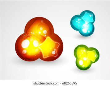 Vector abstract glass design elements