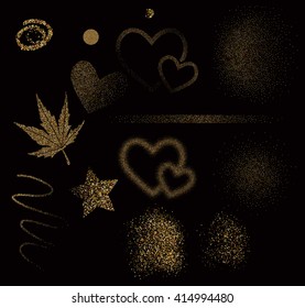 Vector abstract glitter background with golden design elements. 