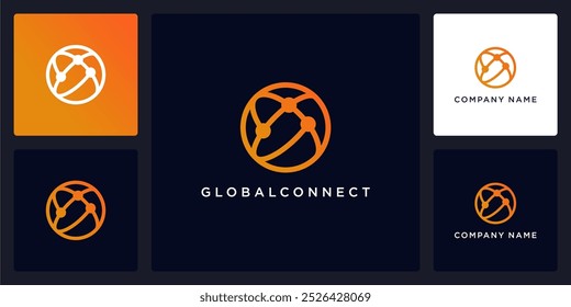 Vector abstract of global connection logo and icon template, can be used in various media easily, editable
