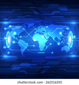 vector abstract global future technology, electric telecom background