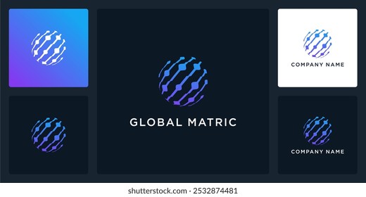 Vector abstract of global matrix logo and icon, can be used in various media easily, editable