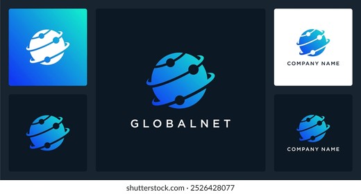 Vector abstract of global net logo and icon template, can be used in various media easily, editable