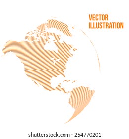 Vector abstract globe isolated on white background illustration