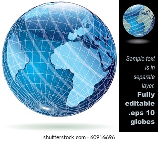 globo abstracto vectorial con comunicaciones transparentes