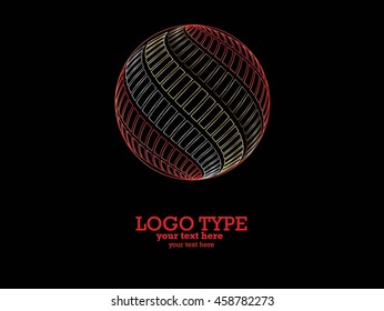 Vector abstract globes on a black background