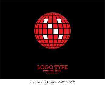 Vector abstract globes on a black background