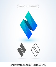 Vector abstract glossy ribbon logo. Can be used as an app icon and company corporate identity.