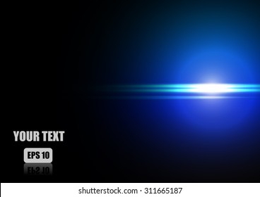 Vector : Abstract glossy stripe line and black blue background
