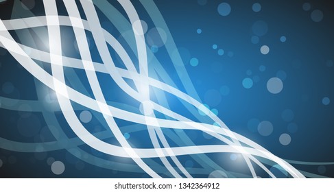 Vector abstract glowing lines  on blue background. Eps 10