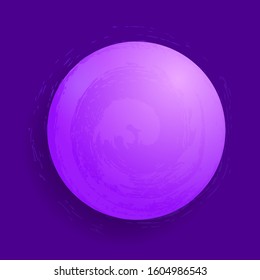 Vector abstract glowing magic sphere. 3d planet concept. glowing circles and particles. Futuristic globe. Neon lights planet
