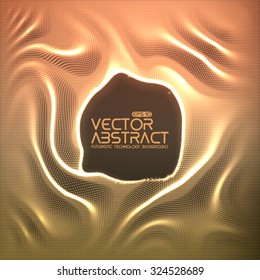 Vector abstract glowing point noise background. Array of shining points in form of distorted surface. Abstract colorful cyber background. Ripples on glowing point surface. Data distortion. eps10