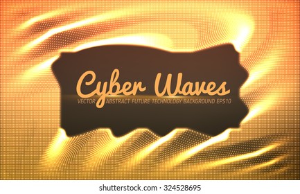 Vector abstract glowing point noise background. Array of shining points in form of distorted surface. Abstract colorful cyber background. Ripples on glowing point surface. Data distortion. eps10