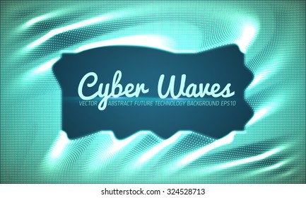 Vector abstract glowing point noise background. Array of shining points in form of distorted surface. Abstract colorful cyber background. Ripples on glowing point surface. Data distortion. eps10