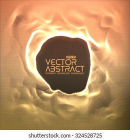 Vector abstract glowing point noise background. Array of shining points in form of distorted surface. Abstract colorful cyber background. Ripples on glowing point surface. Data distortion. eps10