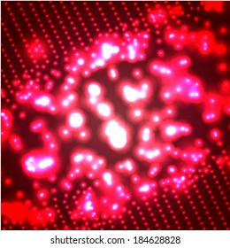 Vector abstract glowing red micro cosmos background. Eps10