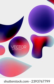 Vector abstract glowing shapes background