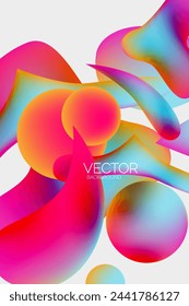 Vector abstract glowing shapes background