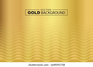 Vector abstract gold background with curve and foil. Use for design. EPS10.