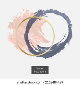 Láminas de oro abstracto vectorial, azul y rosa sobre fondo gris claro para tu diseño