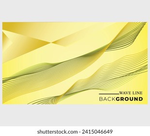 Abstrakter, goldener grüner Wellenlinienhintergrund. Template-Banner, Web-Design.