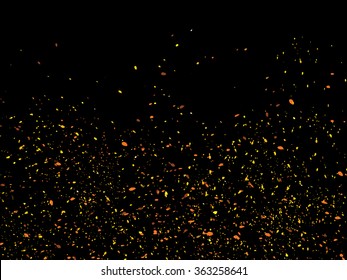 Vector abstract gold paint splatter brush black Background.
