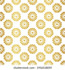 Vector abstract gold shapes seamless pattern on white background. Suitable for wedding invitation cards, packaging, wallpaper, backdrop, fabric  and other design projects.  