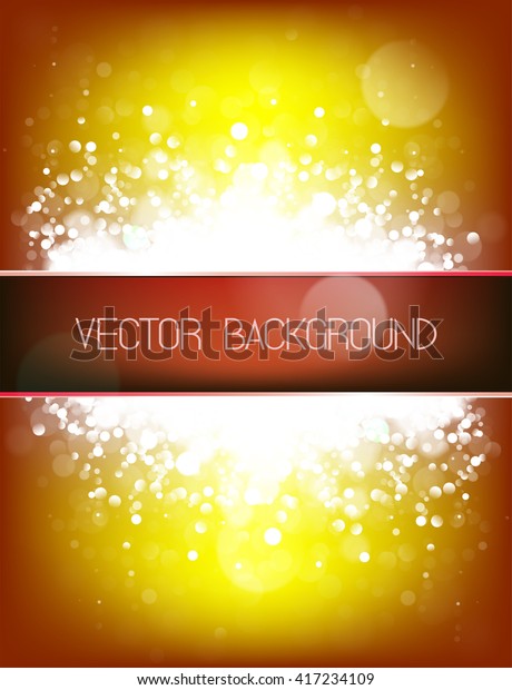 Vector Abstract Golden Background Lights Horizontal Stock Vector