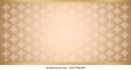 Vector abstract golden brown luxury background with geometric graphic thai elements with light effect, wraps, stripes, lines, rounds for poster, flyer, digital board and concept design