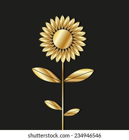 vector abstract golden flower