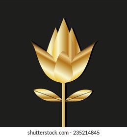 vector abstract golden flower tulip