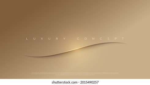 Vector abstract golden luxury backgrounds with light effected geometric graphic elements, cuts, stripes, lines, rounds for poster, flyer, digital board and concept design.