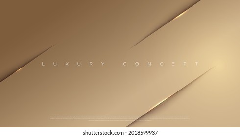 Vector abstract golden luxury backgrounds with light effected geometric graphic elements, cuts, stripes, lines, rounds for poster, flyer, digital board and concept design.