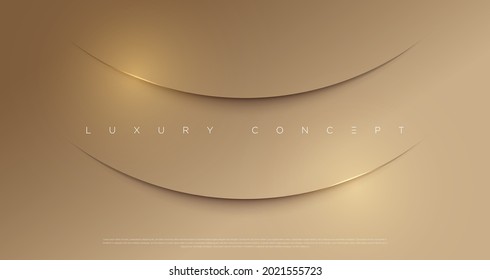 Vector abstract golden luxury backgrounds with light effected geometric graphic elements, cuts, stripes, lines, rounds for poster, flyer, digital board and concept design.