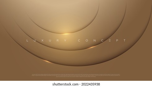 Vector abstract golden luxury backgrounds with light effected geometric graphic elements, cuts, stripes, lines, rounds for poster, flyer, digital board and concept design.