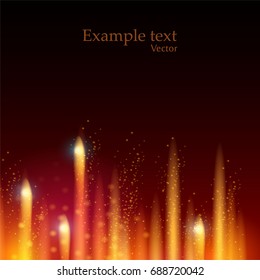 Vector abstract golden rain of sparkles on a dark background.