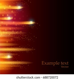 Vector abstract golden rain of sparkles on a dark background.