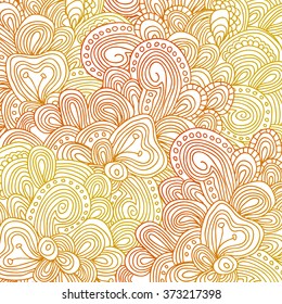 Vector abstract golden tracery. Can be used as card, invitation, adult coloring book, coloring page.