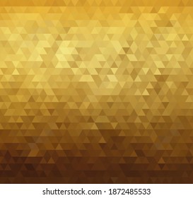 Vector Abstract golden triangle pattern background. No transparent, no gradient