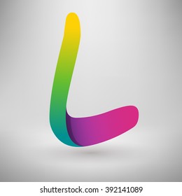 vector abstract gradient blended colorful alphabet design L letter