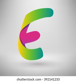 vector abstract gradient blended colorful alphabet design E letter