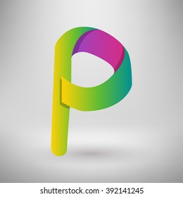 vector abstract gradient blended colorful alphabet design V letter