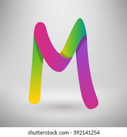 vector abstract gradient blended colorful alphabet design M letter