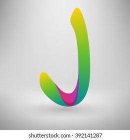 vector abstract gradient blended colorful alphabet design J letter