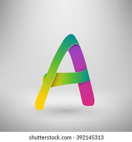 vector abstract gradient blended colorful alphabet design A letter