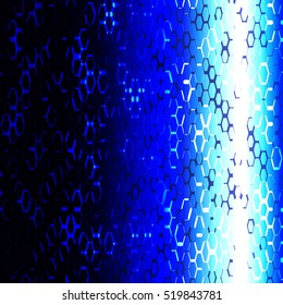Vector abstract gradient blue background with pattern of hexagons.